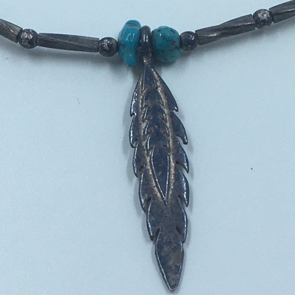 .925 Sterling Turquoise & Coral Liquid Silver Necklace - Picture 6 of 9